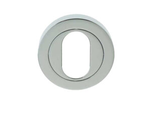 Frelan Hardware Oval Profile Escutcheon, Polished Chrome