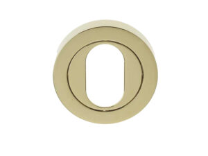 Frelan Hardware Oval Profile Escutcheon, Pvd Stainless Brass