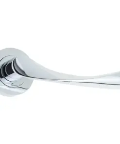 Twirl Door Handle On Rose Polished Chrome