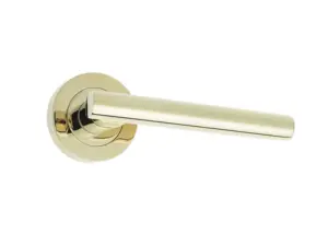 Petra Door Handle On Rose Pvd Brass