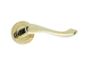 Gamma Door Handle On Rose Pvd Brass