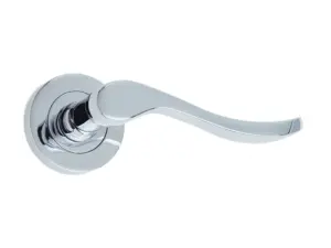 Turin Door Handle On Rose Polished Chrome