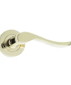 Turin Door Handle On Rose Pvd Brass