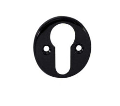 Frelan Hardware Euro Profile Escutcheon (40Mm Diameter), Polished Black Nickel