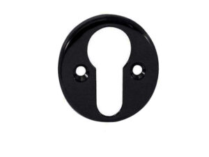 Frelan Hardware Euro Profile Escutcheon (40Mm Diameter), Polished Black Nickel