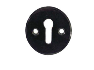 Frelan Hardware Standard Profile Escutcheon (40Mm Diameter), Polished Black Nickel