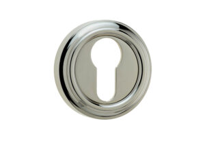 Frelan Hardware Parisian Euro Profile Escutcheon, Polished Nickel