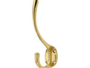 Frelan Hardware Hat & Coat Hook (142Mm X 64Mm), Polished Brass