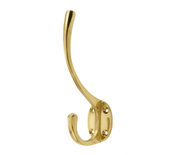 Frelan Hardware Hat & Coat Hook (142Mm X 64Mm), Polished Brass