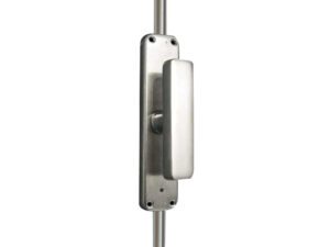 Frelan Hardware Locking Espagnolette Bolt With Square Handle, Satin Chrome