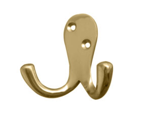 Frelan Hardware Double Robe Hook (53Mm X 27Mm), Polished Brass