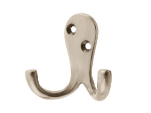 Frelan Hardware Double Robe Hook (53Mm X 27Mm), Satin Nickel