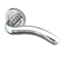 Frelan Hardware Paja Flow Door Handles On Round Rose, Polished Chrome (Sold In Pairs)