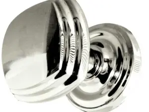 Piazza Mortice Door Knob Polished Chrome On Round Rose