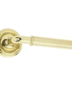 Elise Door Handle On Rose Polished Brass