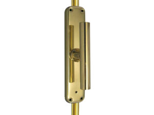 Frelan Hardware Locking Espagnolette Bolt With Cylinder Handle, Polished Brass