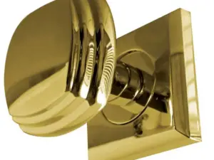 Piazza Mortice Door Knob Polished Brass On Square Rose