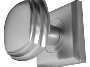 Piazza Mortice Door Knob Satin Chrome On Square Rose