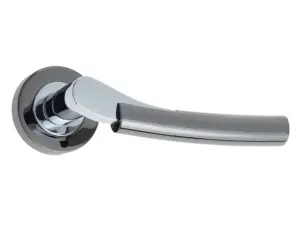 Arkus Door Handle On Rose Polished Chrome/Polished Black Nickel