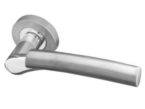 Arkus Door Handle On Rose Polished Chrome/Satin Chrome