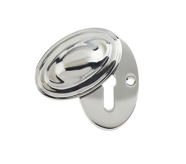 Frelan Hardware Standard Profile Covered Escutcheon (56Mm X 32Mm), Polished Nickel