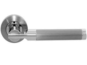 Lydia Door Handle On Rose Polished Chrome/Satin Chrome