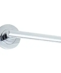 Rosetta Door Handle On Rose Polished Chrome