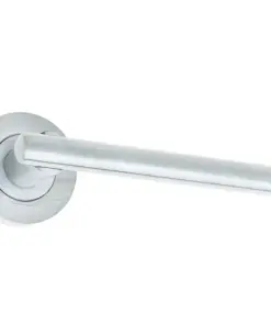 Rosetta Door Handle On Rose Satin Chrome