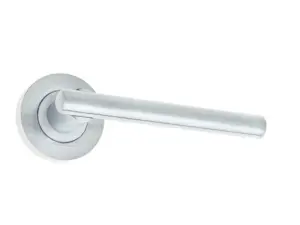 Rosetta Door Handle On Rose Satin Chrome