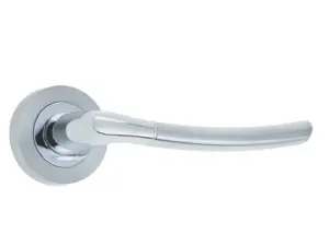 Lorenzo Door Handle On Rose Polished Chrome/Satin Chrome