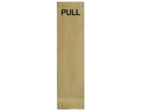 Frelan Hardware Engraved Pull Fingerplate (305Mm X 75Mm), Polished Brass