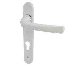 Frelan Hardware Pvcu Lever Door Handles (220Mm Backplate - 92Mm C/C Euro Lock), White