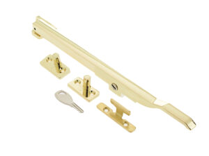 Frelan Hardware Lockable Casement Window Stay (10"), Polished Brass