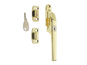 Frelan Hardware Lockable Window Fastener (124Mm), Polished Brass