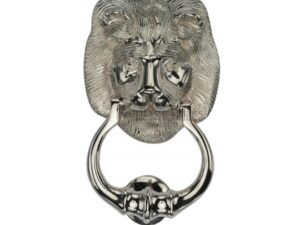 Heritage Brass Lion Head Door Knocker, Polish