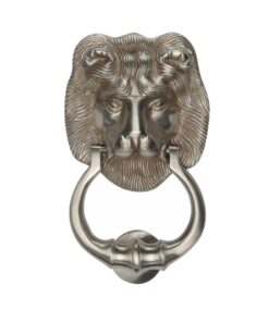 Heritage Brass Lion Head Door Knocker, Satin Nickel