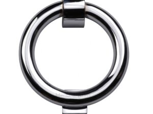 Heritage Brass Ring Door Knocker, Polished Chrome