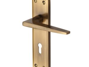 Heritage Brass Kendal Door Handles On Backplate, Antique Brass - (Sold In Pairs)