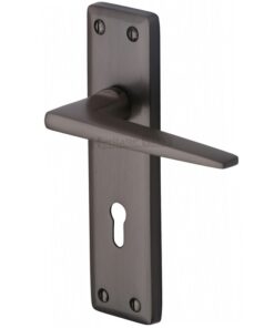 Heritage Brass Kendal Door Handles On Backplate, Matt Bronze (Sold In Pairs)