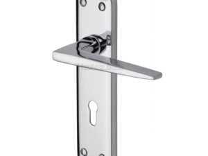 Heritage Brass Kendal Door Handles On Backplate, Polished Chrome (Sold In Pairs)