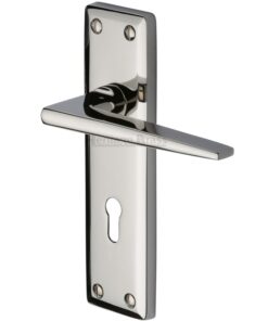 Heritage Brass Kendal Door Handles On Backplate, Polished Nickel (Sold In Pairs)