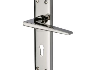 Heritage Brass Kendal Door Handles On Backplate, Polished Nickel (Sold In Pairs)