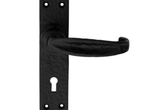 Ludlow Foundries Slimline V Door Handles On Backplate, Black Antique (Sold In Pairs)