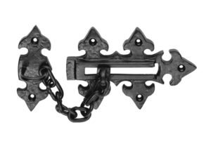 Ludlow Foundries Fleur De Lys Door Chain, Black Antique