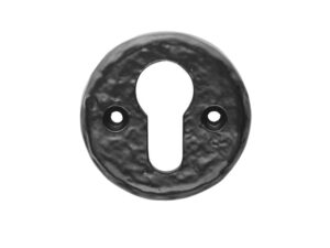 Ludlow Foundries Euro Profile Round Escutcheon, Black Antique