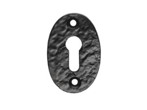 Ludlow Foundries Standard Profile Oval Shape Escutcheon, Black Antique