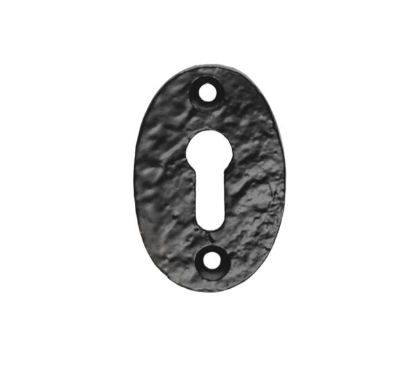 Ludlow Foundries Standard Profile Oval Shape Escutcheon, Black Antique