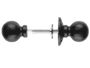 Ludlow Foundries Ball Rim Door Knob, Black Antique (Sold In Pairs)