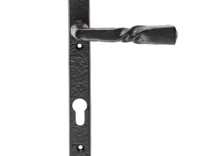 Ludlow Foundries Euro Lock Straight Narrow Plate (92Mm C/C), Black Antique Door Handles (Sold In Pairs)