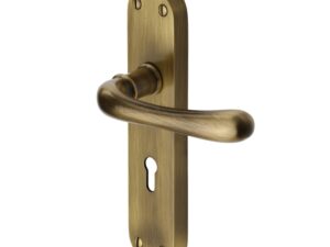 Heritage Brass Luna Antique Brass Door Handles (Sold In Pairs)